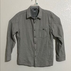 KUHL Men’s Cotton Nylon Blend Light Gray Button-Up Shirt Size L